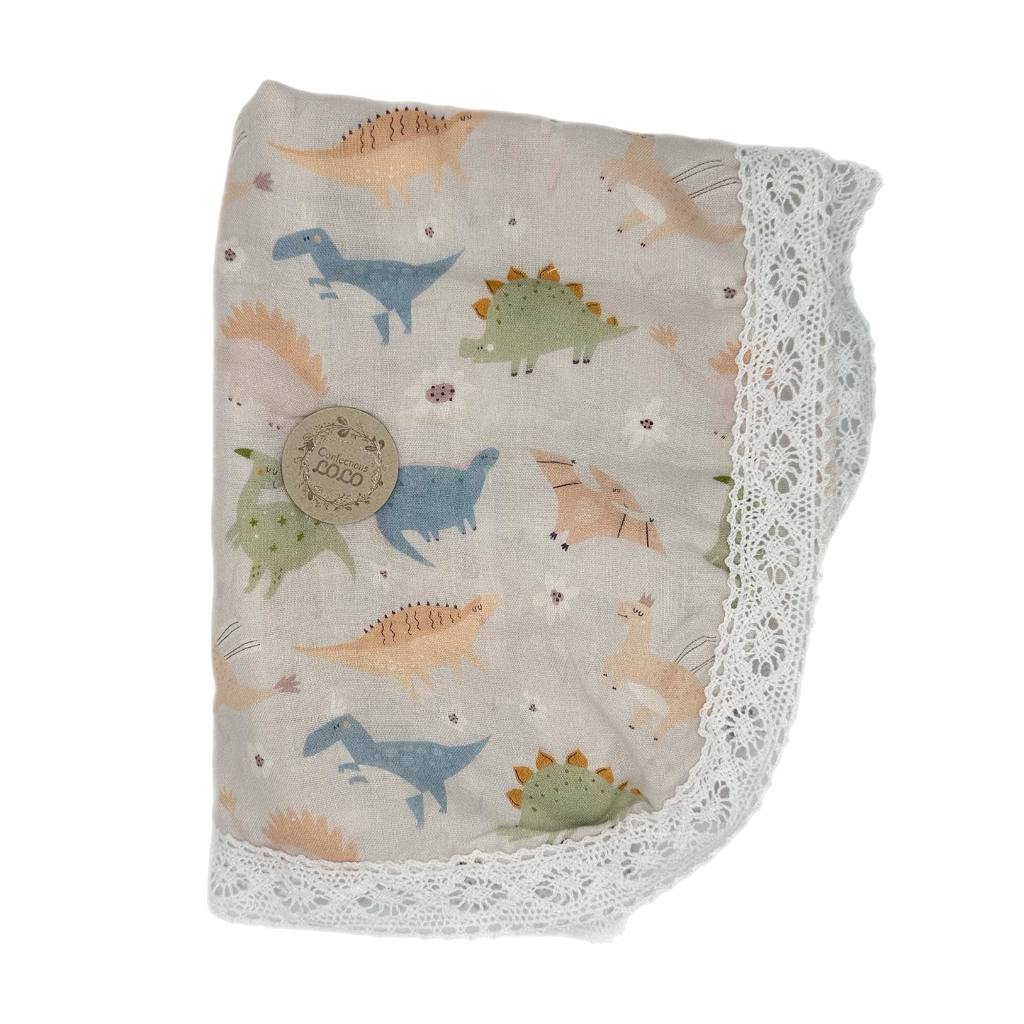 Mousseline dinosaure pastel