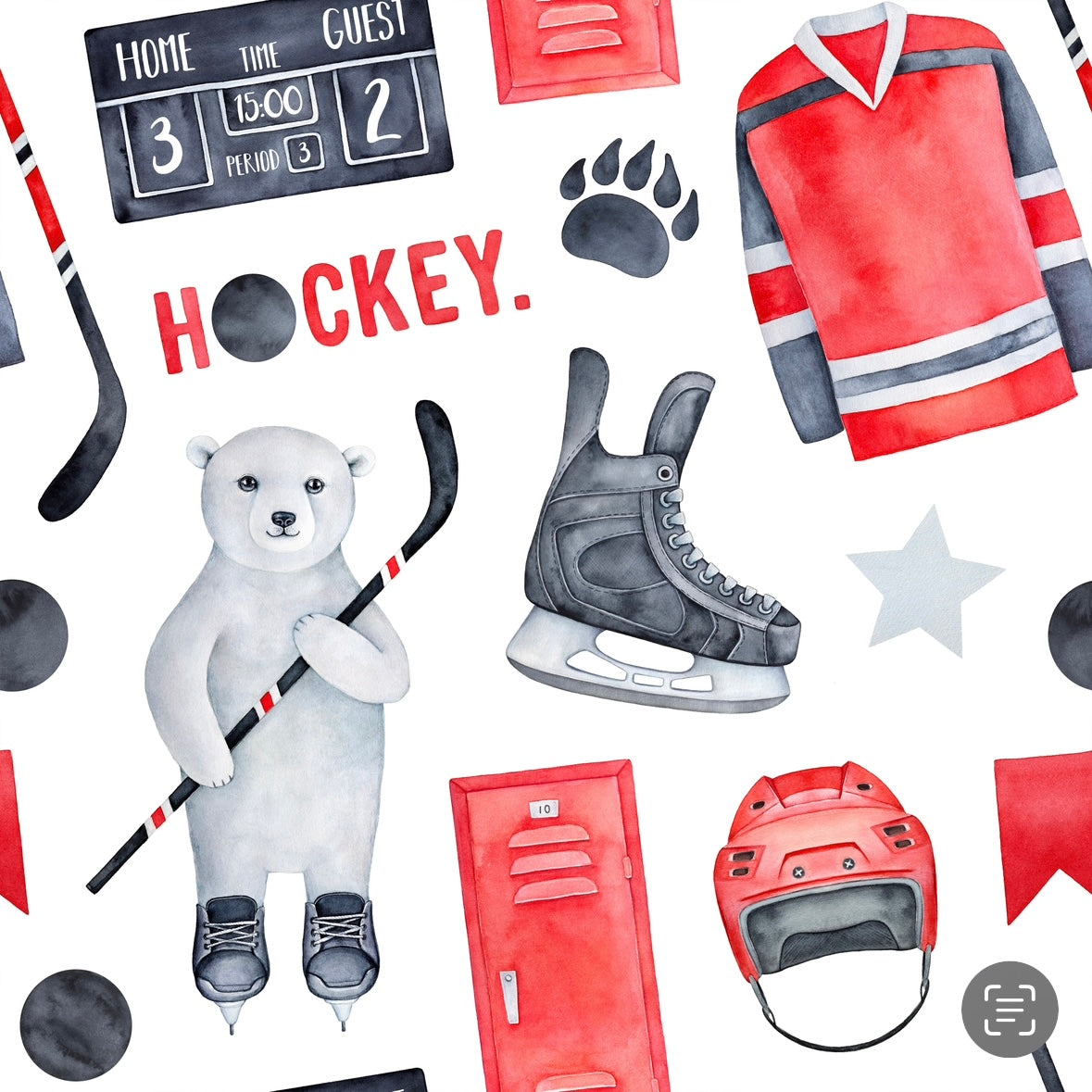 Doudou hockey rouge (grand)