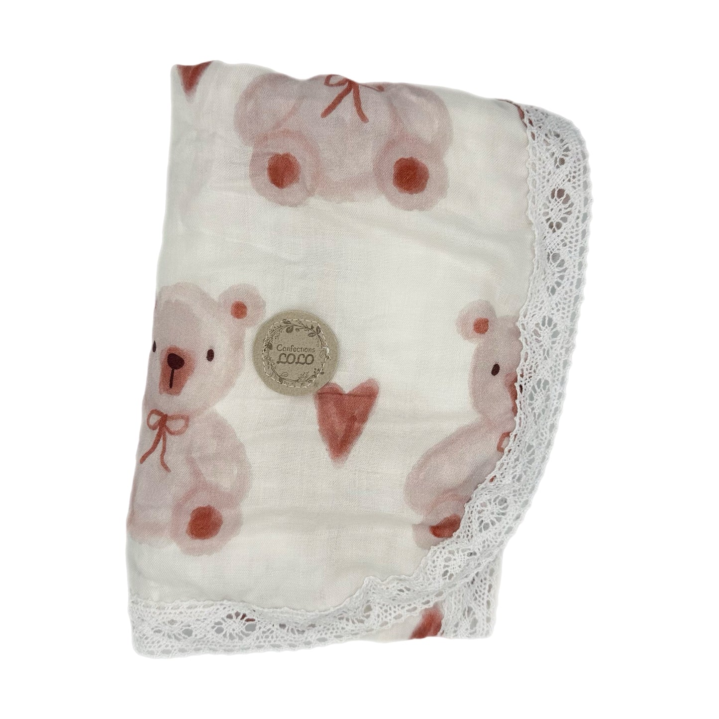 Mousseline ourson et coeur (grand)