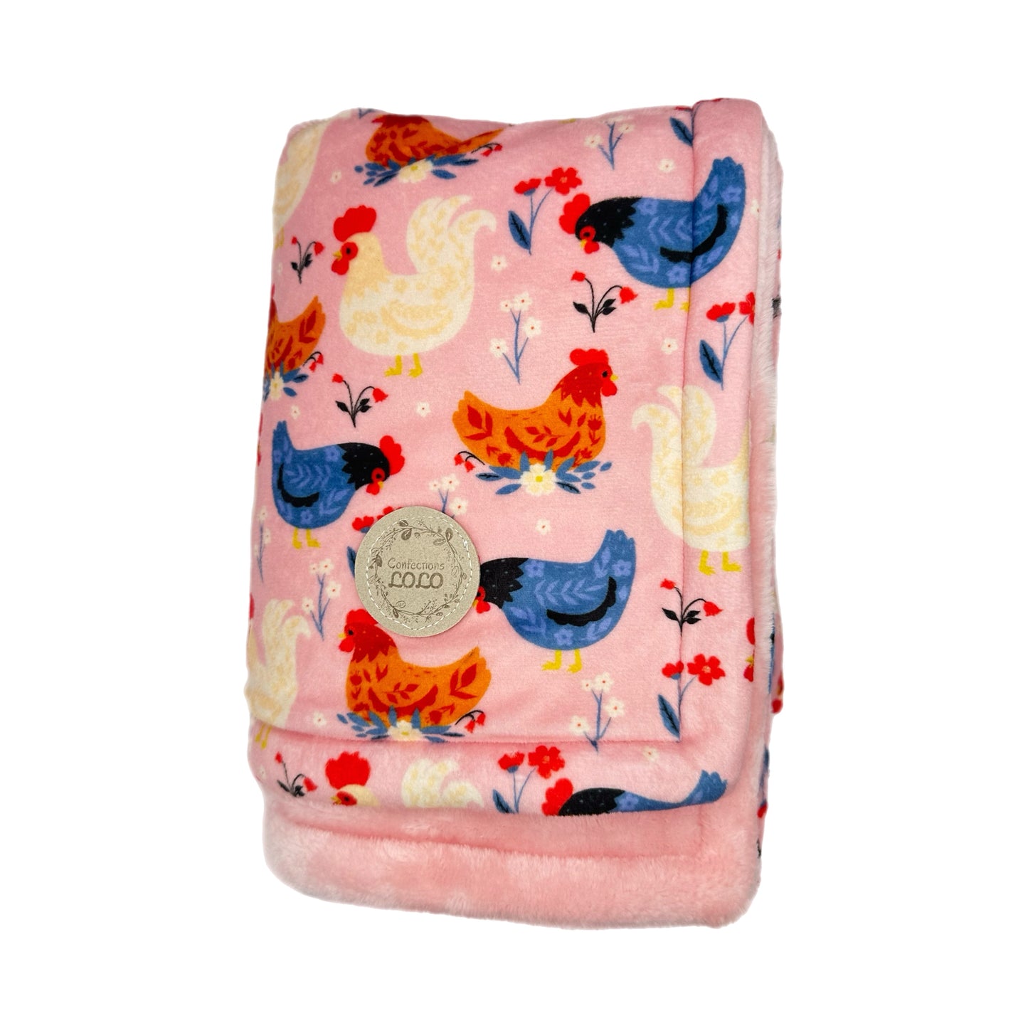 Doudou poule rose