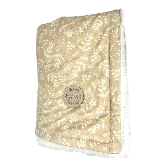 Doudou feuillage beige
