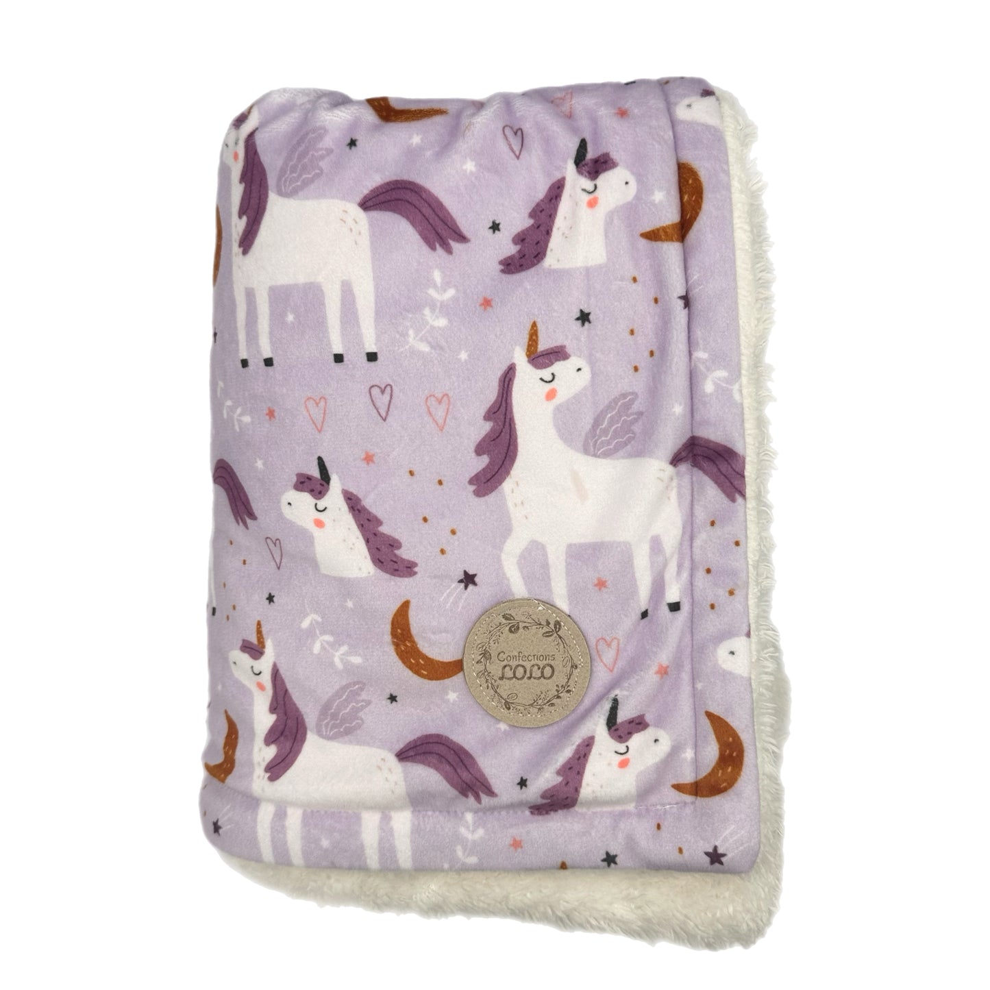 Doudou licorne mauve